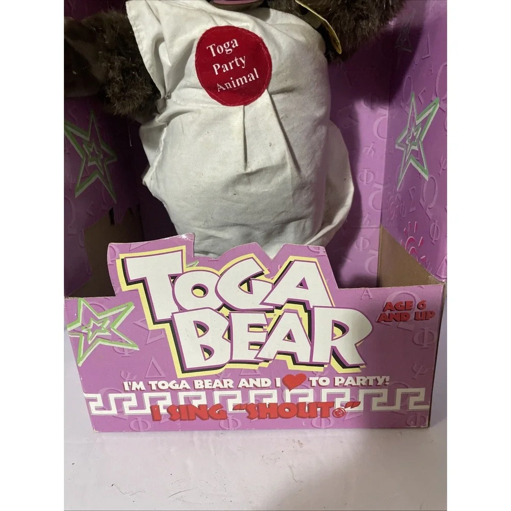 Vintage 1998‎ Gemmy Animated Singing TOGA BEAR Sings 